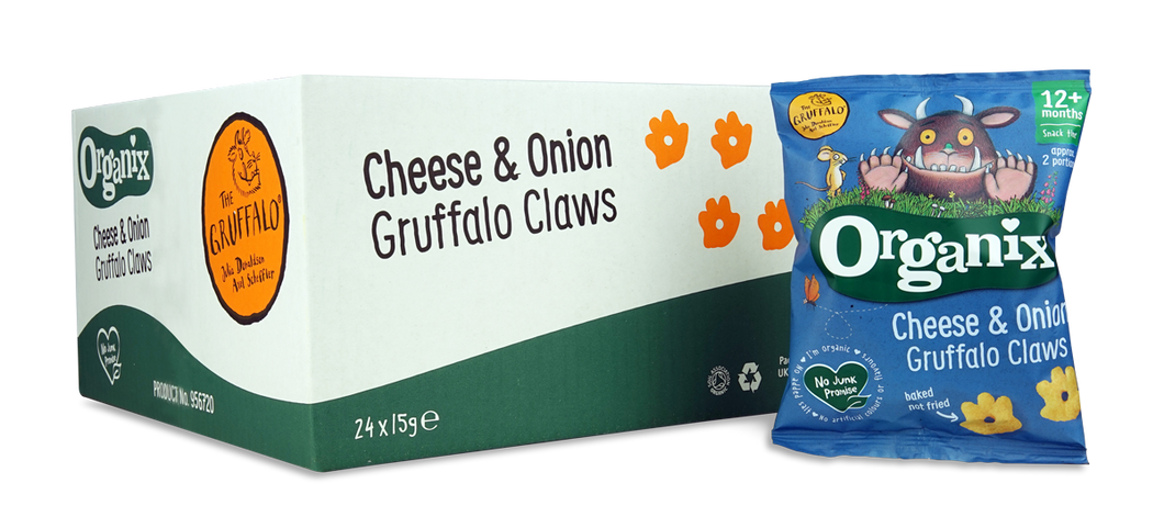 Organix Cheese & Onion Gruffalo Claw Bulk Case