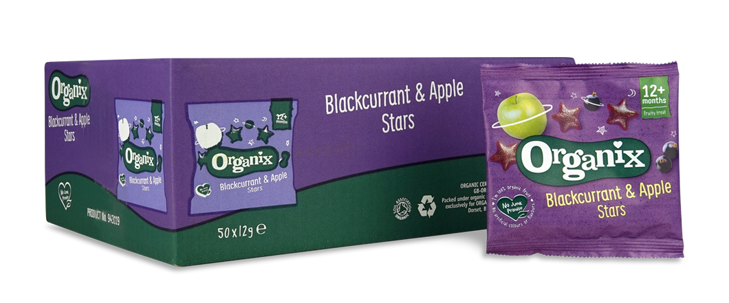 Organix Blackcurrant & Apple Stars Bulk Case